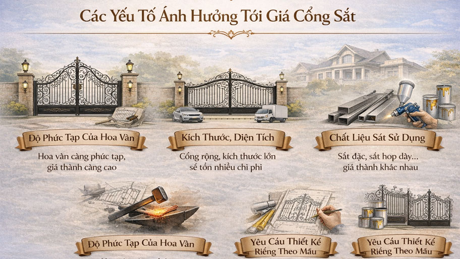 Các yếu tố ảnh hưởng tới giá cổng sắt