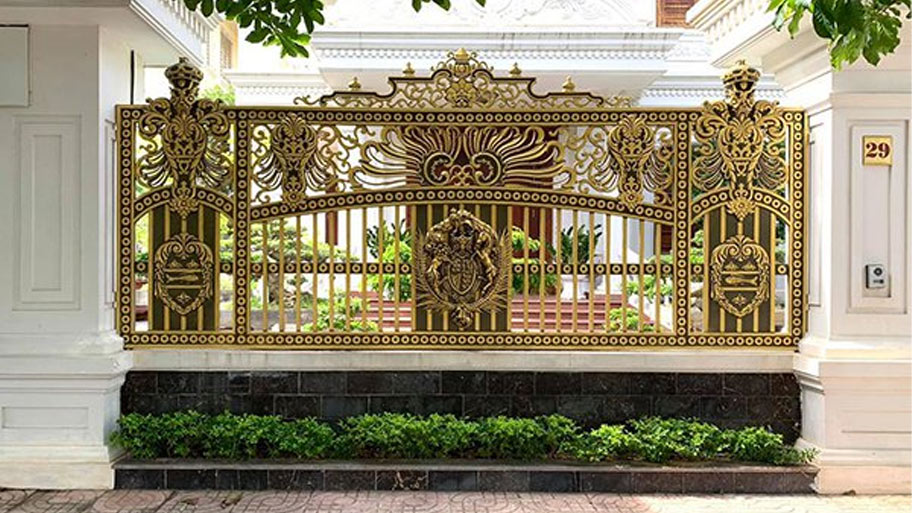 Hàng rào nhôm với họa tiết cổ điển
