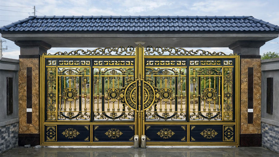 Kích thước cổng nhôm đúc 4 cánh