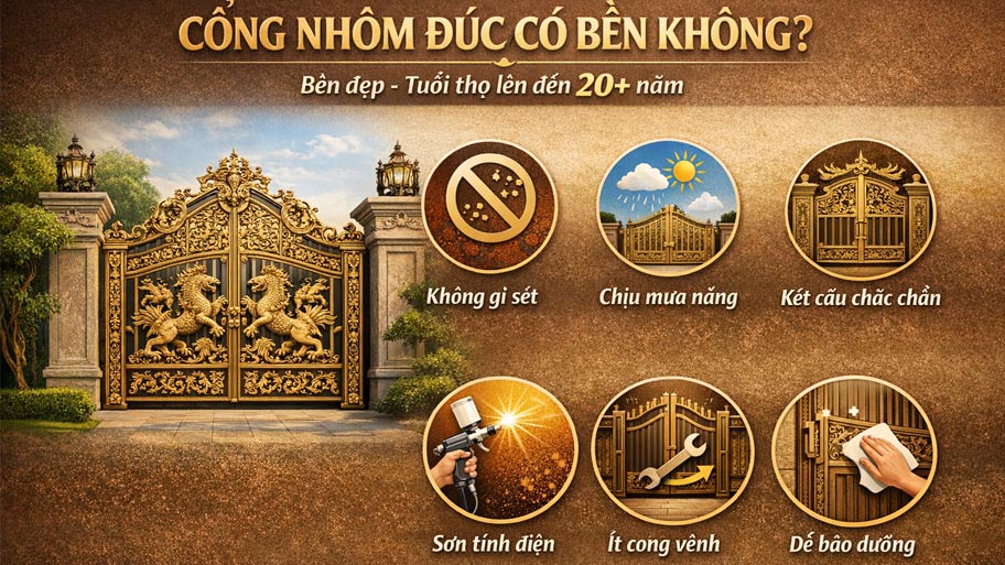 Lý do cổng nhôm đúc rất bền