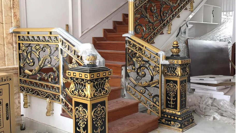 Mẫu cầu thang nhôm đúc với thiết kế độc đáo