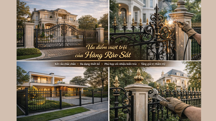 Ưu điểm vượt trội cửa hàng rào sắt