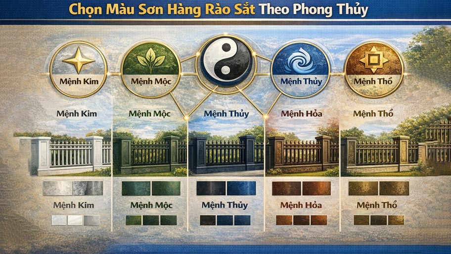 Chọn màu sơn hàng rào sắt theo phong thủy