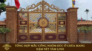 Cổng nhôm đúc ở chùa