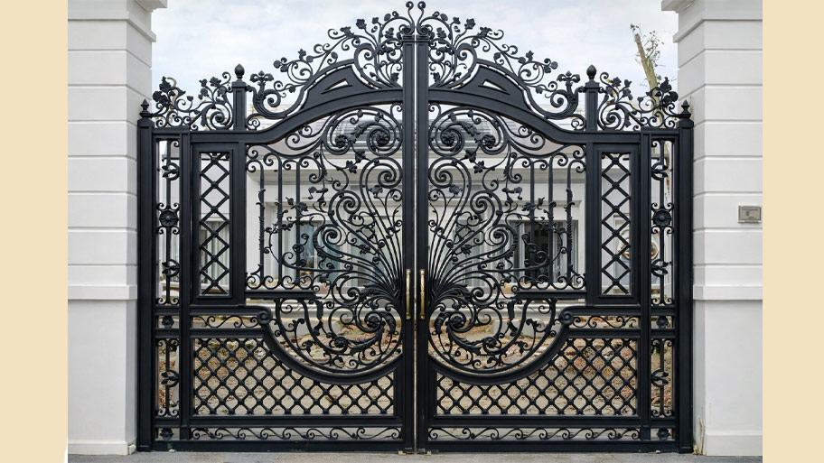 Cổng sắt mỹ thuật 2 cánh cho villa