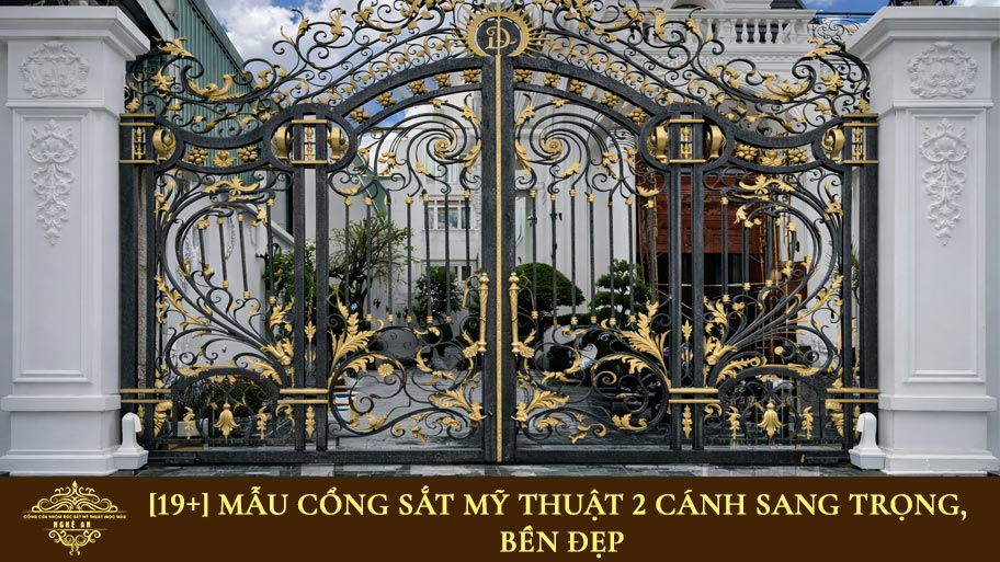 Cổng sắt mỹ thuật 2 cánh