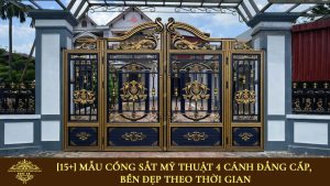 Cổng sắt mỹ thuật 4 cánh