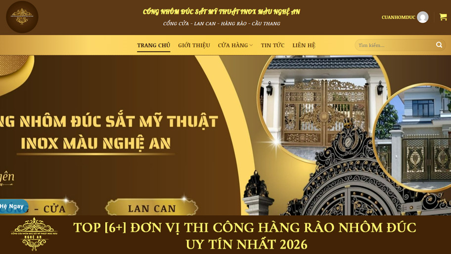 Đơn vị thi công hàng rào nhôm đúc