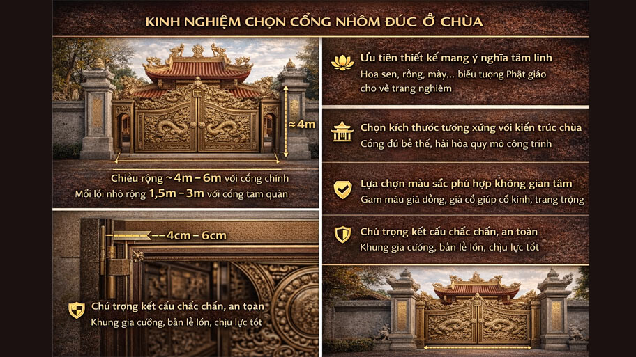 Kinh nghiệm chọn cổng nhôm đúc ở chùa