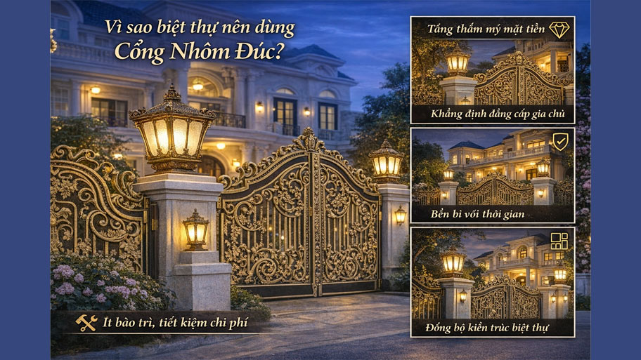 Lý do biệt thự nên dùng cổng nhôm đúc