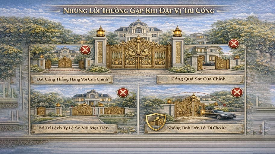 Những lỗi thường gặp khi đặt vị trí cổng