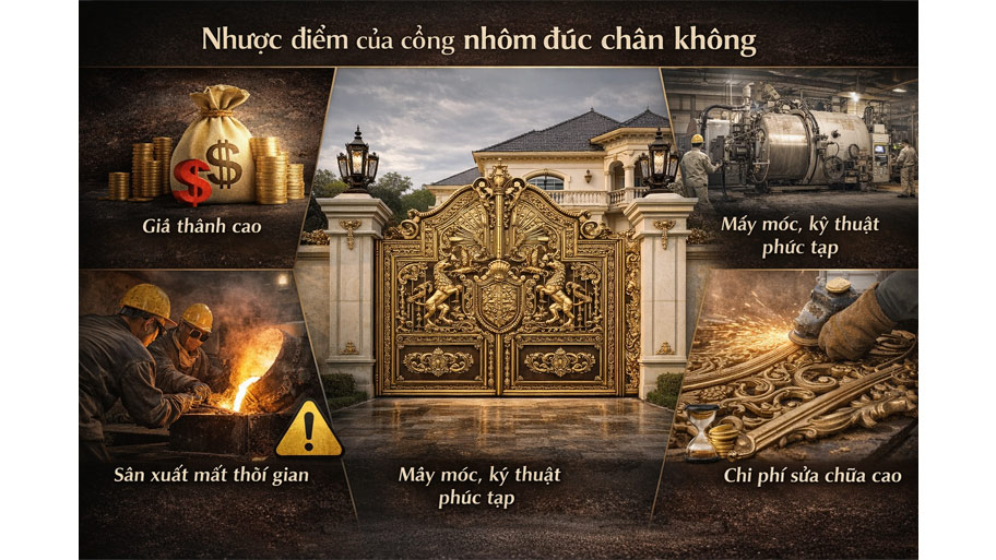 Nhược điểm của cổng nhôm đúc chân không