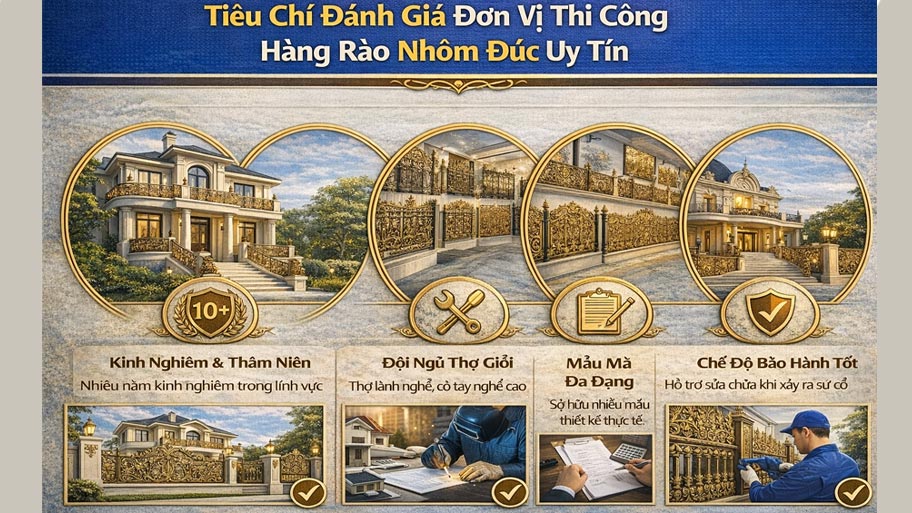 Tiêu chí đánh giá đơn vị thi công hàng rào nhôm đúc