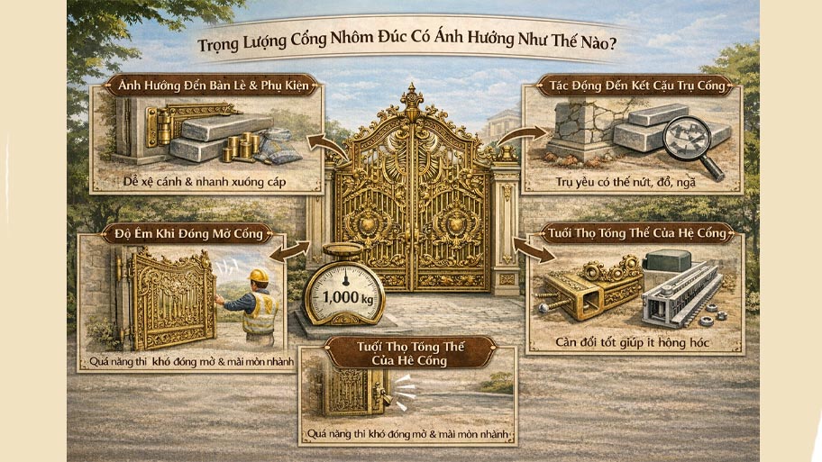 Trọng lượng ảnh hưởng như thế nào đến cổng nhôm