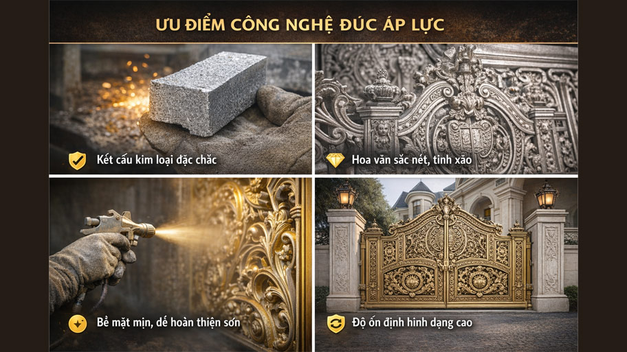 Ưu điểm của cổng nhôm đúc áp lực