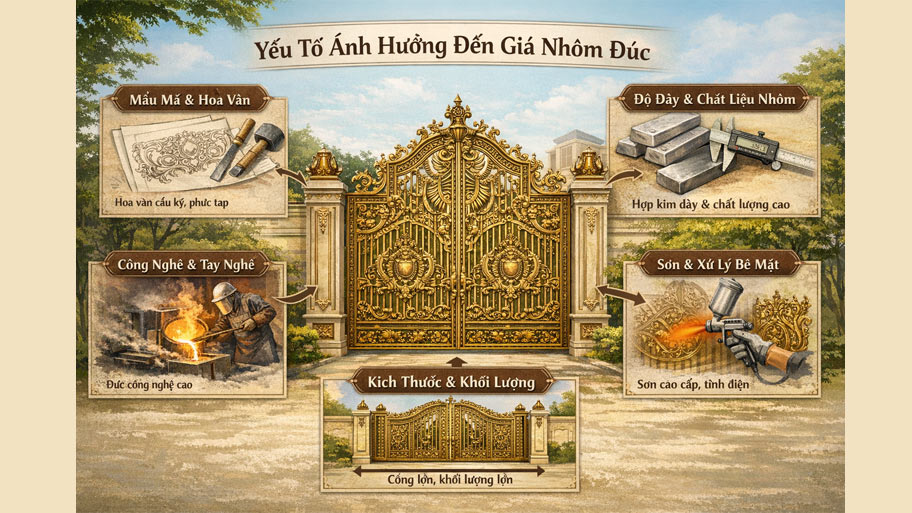 Yếu tố ảnh hưởng đến giá cổng nhôm đúc